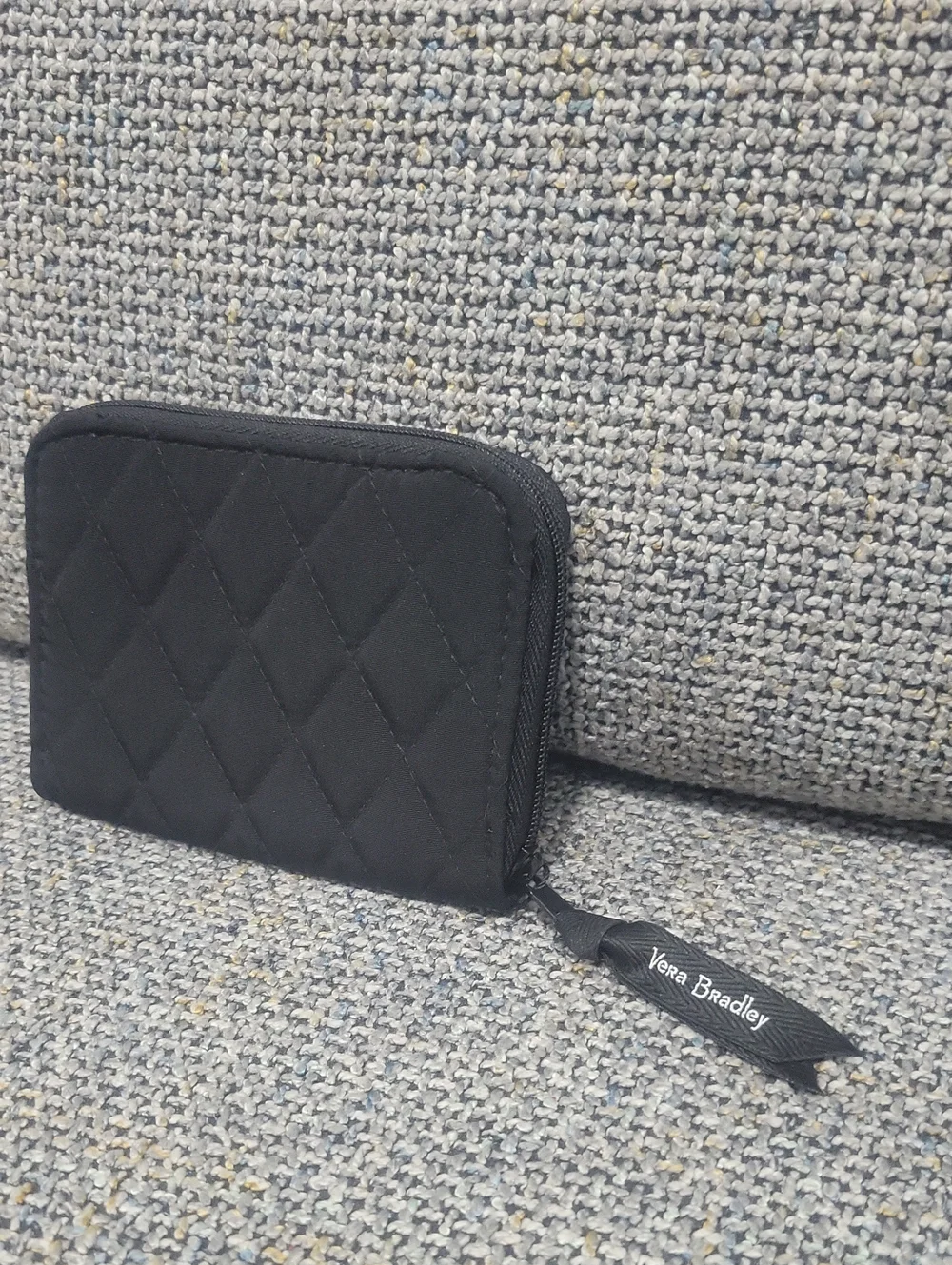 VERA BRADLEY Quilted RFID Small Zip-Around Wallet in Classic Black